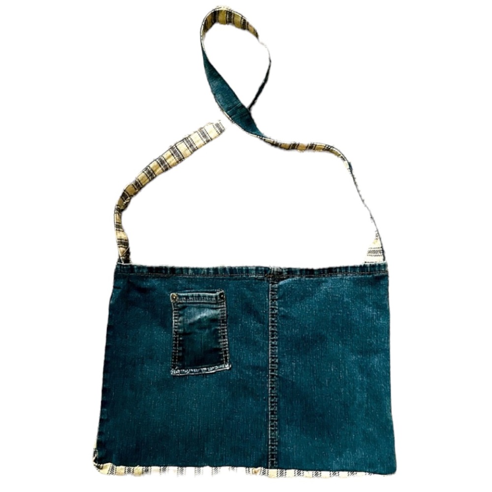VINTAGE DENIM PURSE HANDMADE LINED JEAN BACK POCKET CROSSBODY EUC